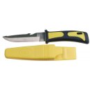 FOXOUTDOOR Diving Knife - yellow-black - rubber handle -...